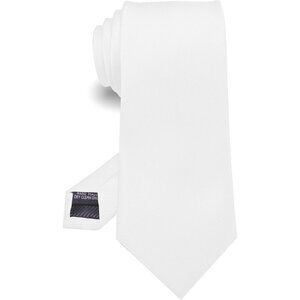 Men's Solid Color Tie Formal Necktie for Gift For Brother Father White